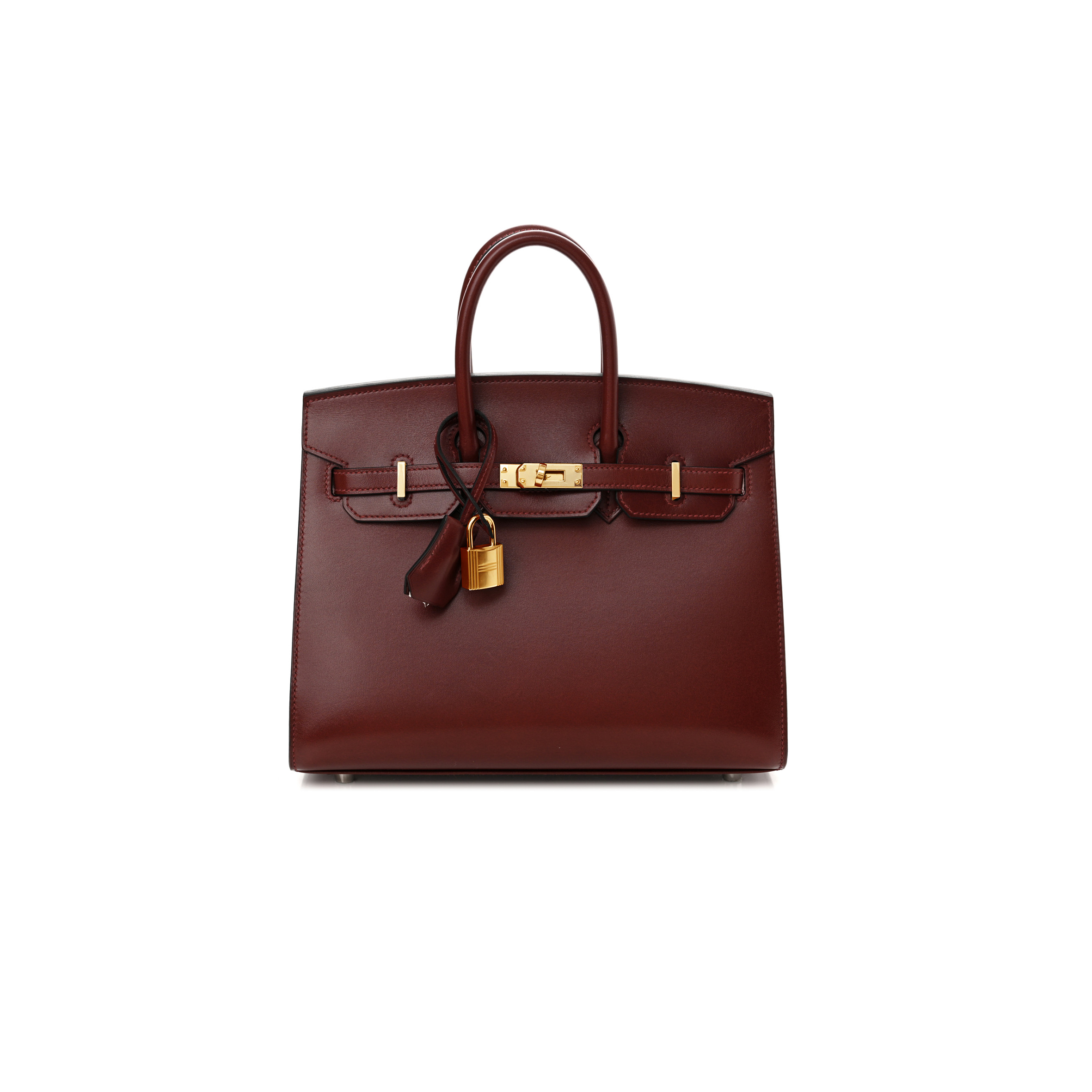 HERMÈS MASTER BIRKIN 30 BOX LEATHER BURGUNDY GOLD BUCKLE H029281CK86 (30*23*15cm)